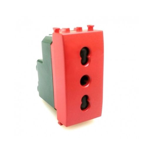 [6970597469013 - Presa bivalente 10A/16A INT-LGT rosso] 818R