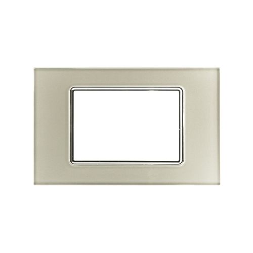 [6970597468313/0793541333149 - Placca 3P vetro INT-LGT champagne] 8003BL-4