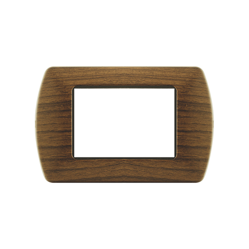 [6970311020100/0793541334306 - Placca 3P metallo INT-LGT legno ciliegio] 8803-12