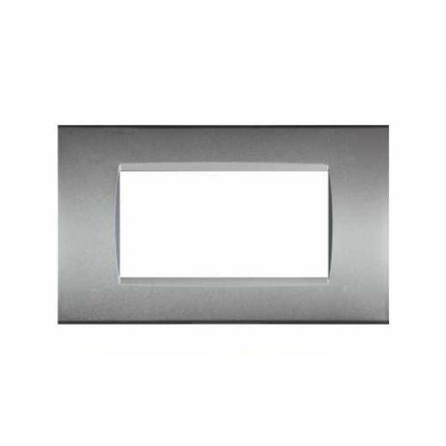 [6970597461536/0793541330339 - Placca 4P tecnopolimero INT-LGT grigio chiaro] 8004-04