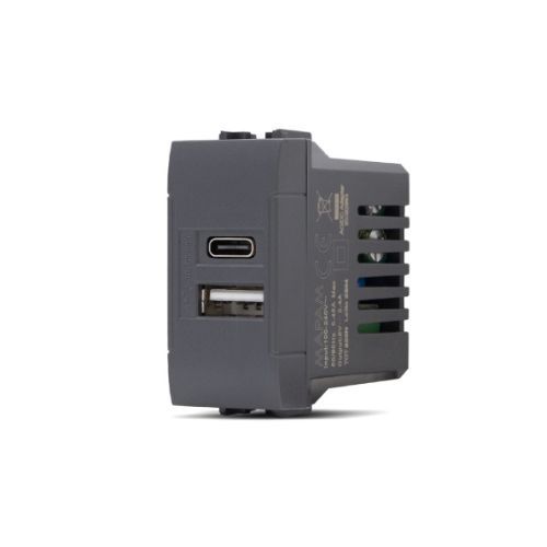 [Presa USB A+C INT-LGT nero] 833N