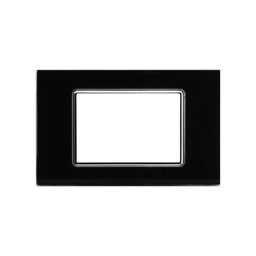 [Placca 3P vetro INT-LGT nero] 8003BL-2