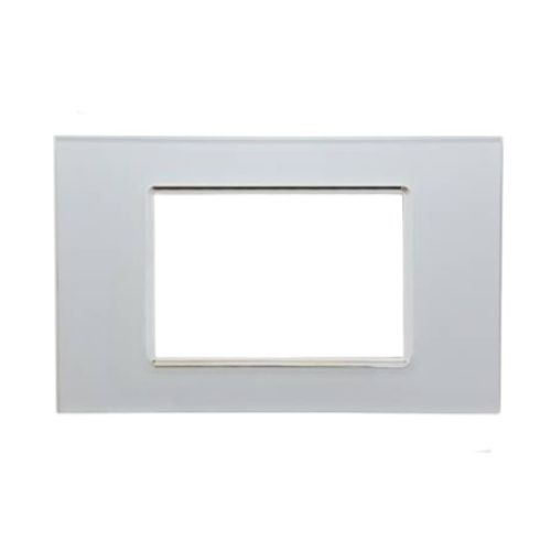 [6970597468412/0793541333279 - Placca 4P vetro INT-LGT bianco] 8004BL-1
